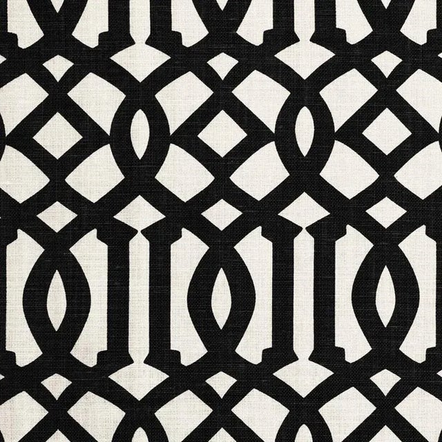 Schumacher Imperial Trellis Ii Fabric in Jet For Sale