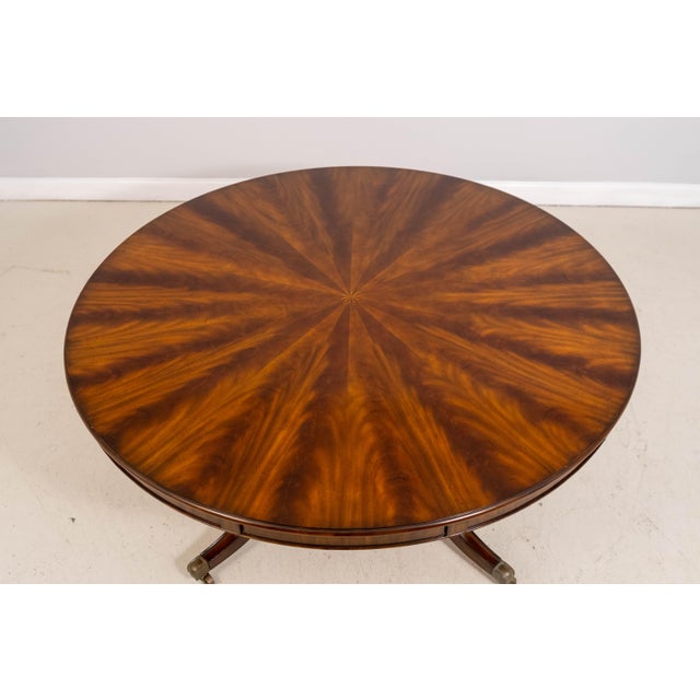 Traditional Maitland-Smith Round Dining Room Table With Perimeter Leaves For Sale - Image 3 of 18