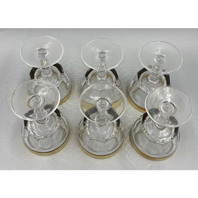 Liqueur Glasses with 18K Gold Rim by Franz Kaspar for Glashütte, 1950s, Set of 6 For Sale - Image 3 of 9