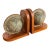 Vintage Wooden Globe Bookends - A Pair For Sale