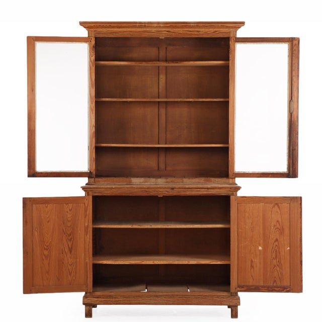 Pair of French Two-Part Pitch Pine Cabinets, C. 1880 For Sale In Greensboro - Image 6 of 9