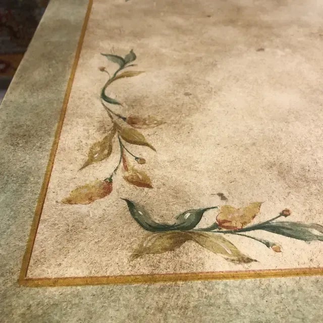 1990s Vintage Italian Hand-Painted Three Drawer Light Green/Ivory Chest For Sale - Image 10 of 13