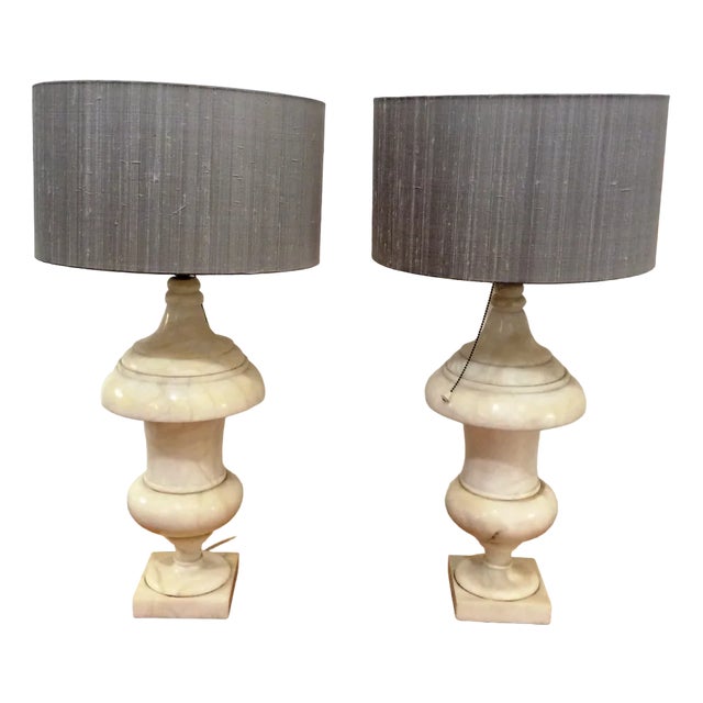 Marble Table Lamps, 1950s, Set of 2 For Sale