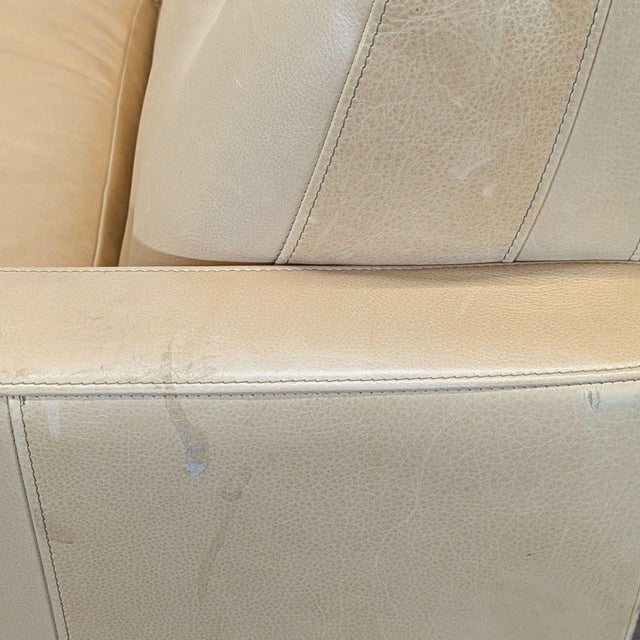 Room & Board Wells 3-Seat Tan Leather Sofa With Button Tufted Back For Sale - Image 9 of 9