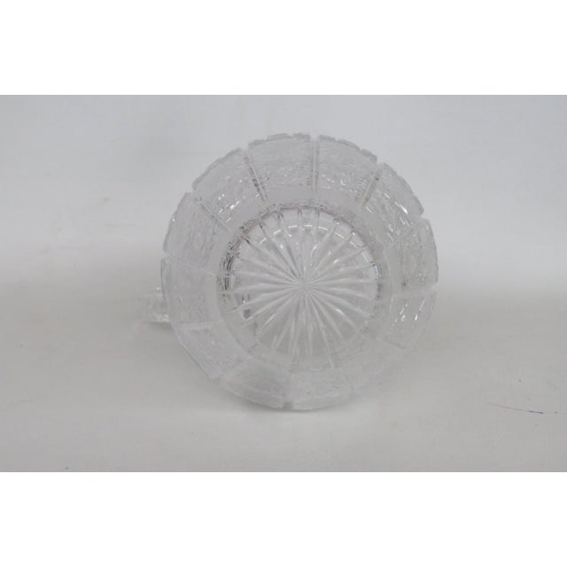 Mid 20th Century Queen Lace Blown Cut Glass Lead Crystal Pitcher Round Bowl Shape Bohemia For Sale In Miami - Image 6 of 18