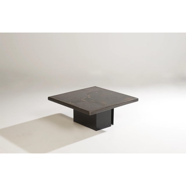 Coffee Table with Stone and Slate and Brass by Paul Kingma, 1984 For Sale - Image 6 of 6