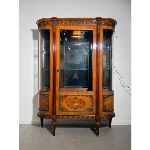 Metal Louis XVI Style Vitrine in Glass by JP Ehalt For Sale - Image 7 of 9