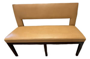 Christian Liaigre Leather Bench – Modern Minimalist Design in Saddle‑Stitched Hide