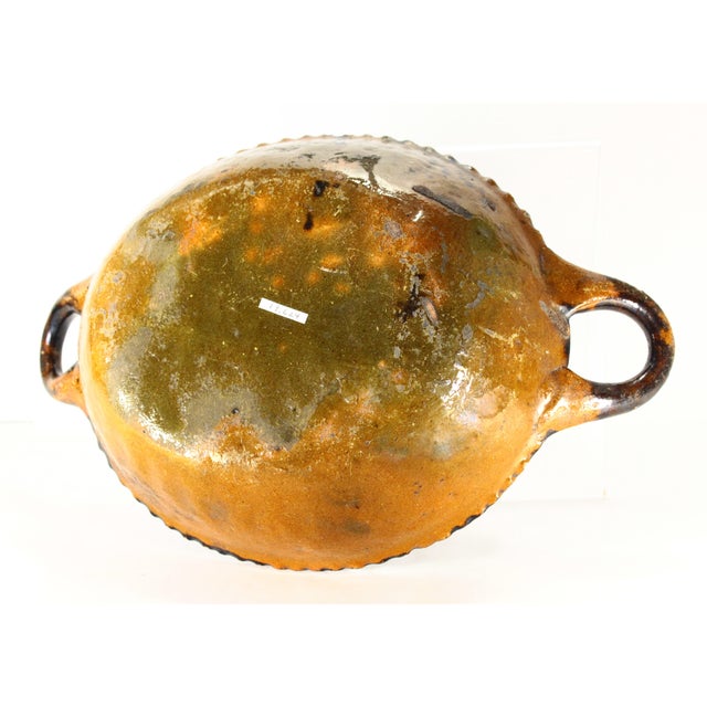 Circa 1900 Barrio De La Luz Puebla Pottery Dish Tortoiseshell Glaze Barro Vidriado For Sale - Image 14 of 18