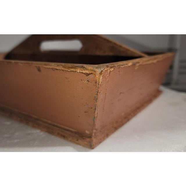 19Thc Original Salmon Painted Cutlery ( Knife Box ) For Sale In Los Angeles - Image 6 of 8