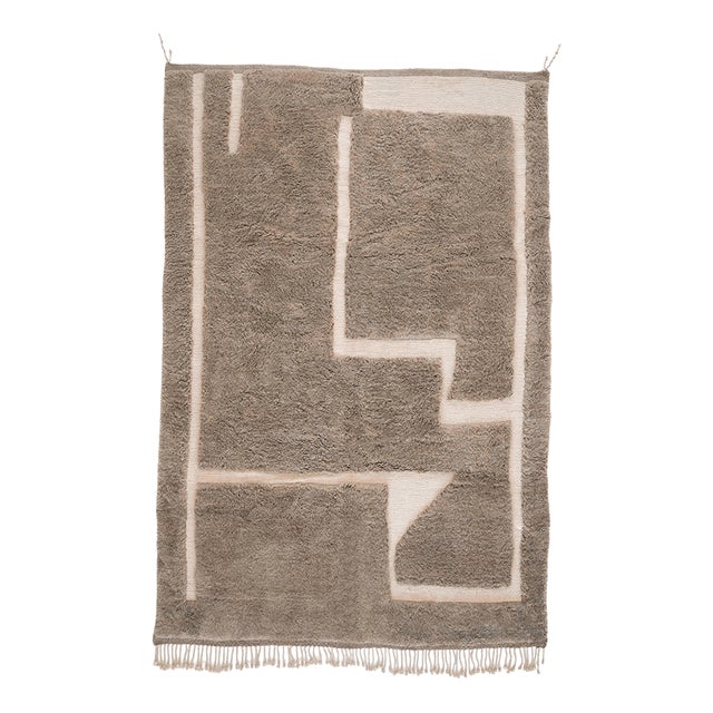 Hand-Knotted Wool Rug by Azele Studio For Sale