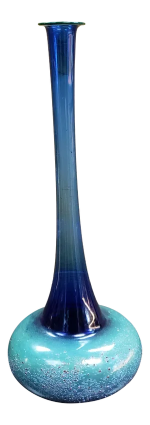 1988 Andrew Jackson Pollack Art Glass Bottle Vase