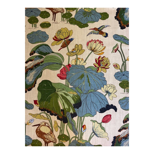 Gp & J Baker Nympheus - Linen Stone/Pistachio Fabric r1206.1 Perennia Collection 2 5/8 Yards For Sale