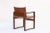 Campaign Walnut Safari Dining Chair With Brown or Black Leather For Sale In Los Angeles - Image 6 of 9