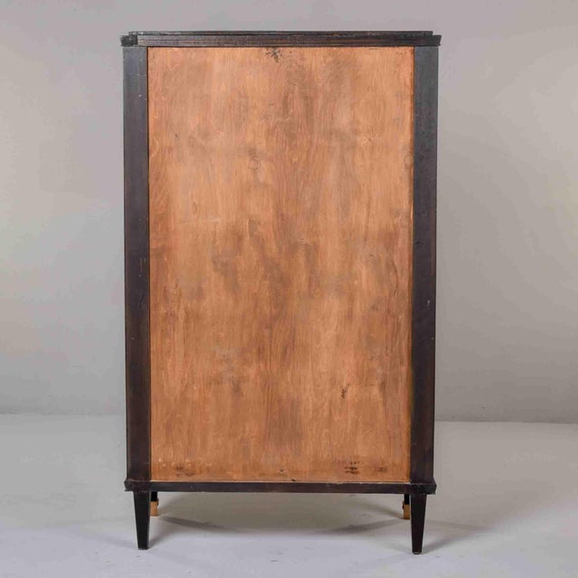 Italian Art Deco Ebonized Display Cabinet With Gilt Capitals For Sale - Image 4 of 13
