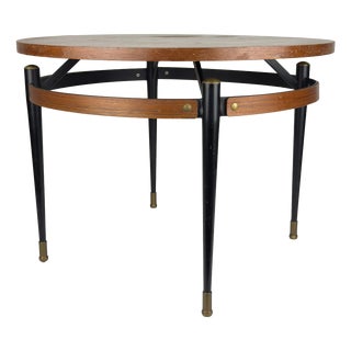 Vintage Italian Metal and Teak Coffee Table by Silvio Cavatorta, 1950s For Sale