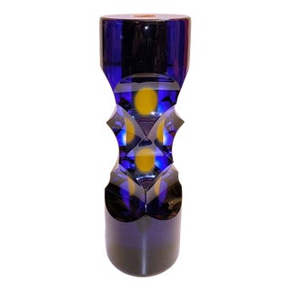 Sculptural Optical Art Glass Vase by Milan Macháček for Princ, Czech Republic, 1990s For Sale