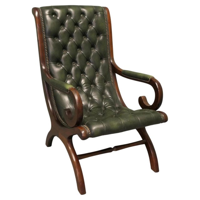Green Vintage Chesterfield Easy Chair, 1960 For Sale - Image 8 of 8