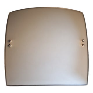 Vintage Ceiling Lamp with a Curved White Glass Pane by Honsel, 1990s For Sale
