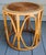 Mid Century Round Drum Bamboo Wicker Top Accent Table For Sale - Image 9 of 9