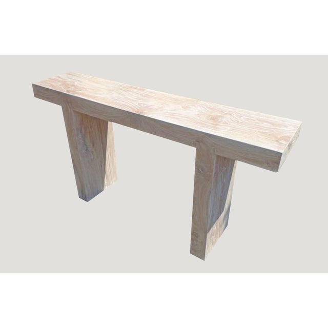2010s Andrianna Shamaris St. Barts Teak Wood Console For Sale - Image 5 of 5