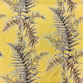 Boho Chic Gaston Y Daniela Fern Leaves Linen Designer Fabric by the Yard For Sale