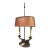 Vintage Bronze Double-Arm Bouillotte Lamp With Textured Cognac Tole Shade For Sale
