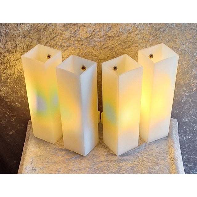 Mid-Century Minimalist Cuboid Wall Lamps in White Metal with Double Opaque White Glass Shades from Doria, 1960s, Set of 2 For Sale - Image 13 of 15