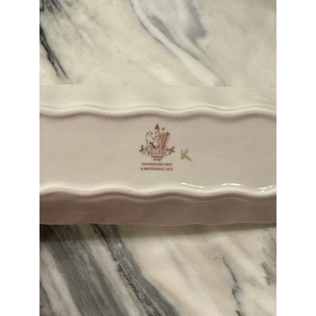 1980s Made in Ireland Vintage Belleek Mint Server For Sale - Image 5 of 12
