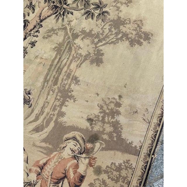Vintage French Jacquard Tapestry Panel in the style of Aubusson, 1940s For Sale - Image 14 of 18