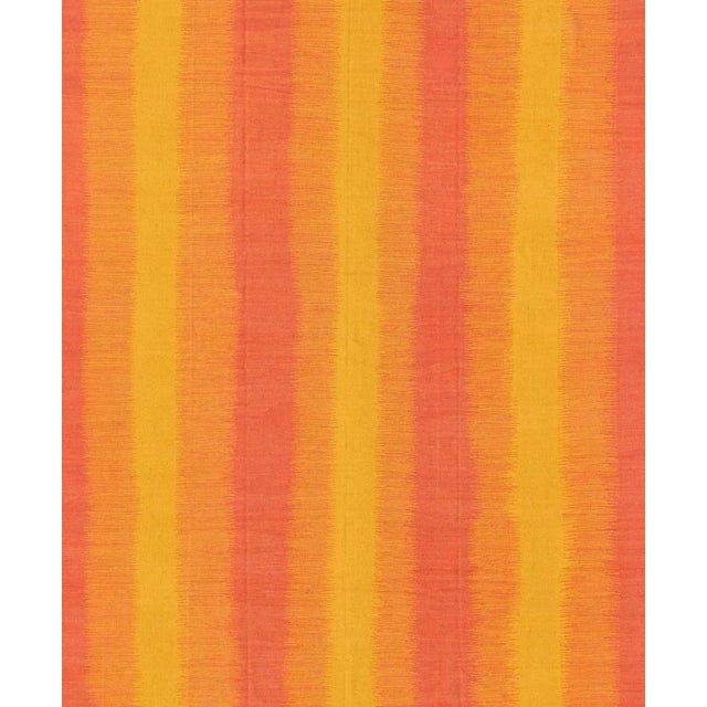 Modern 2020s Sunset Striped Afghan Kilim Rug in Yellow, Orange, Coral For Sale - Image 3 of 12