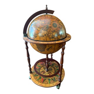 Vintage Italian Old World Globe Bar Cart For Sale