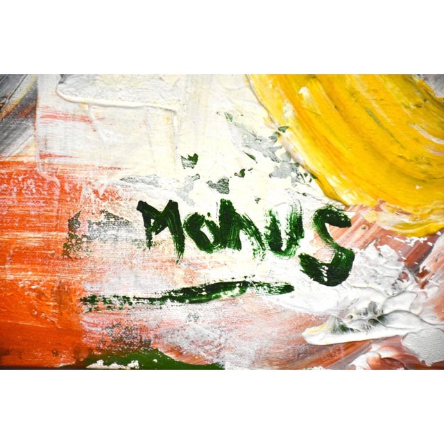 Abstract Oil on Canvas Painting 43" X 55" Signed Mohus For Sale In Boston - Image 6 of 7