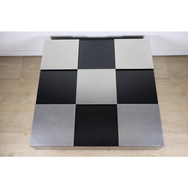 Vintage Coffee Table in Lacquered Wood and Aluminum, 1970s For Sale - Image 14 of 16