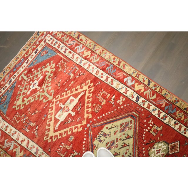 Early 20th Century Zabihi Collection Geometric Tribal Persian Runner - 3'6" x 9'6" For Sale - Image 9 of 10