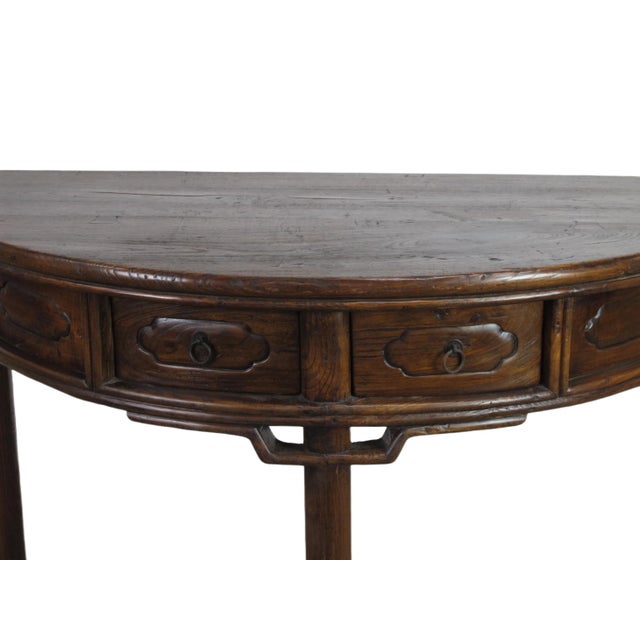 Half Moon Antique Chinese Hallway Console Table For Sale In Greensboro - Image 6 of 10