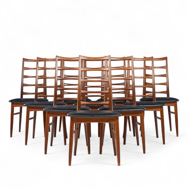 Niels Koefoed for Koefoeds Hornslet Lis Danish Teak Dining Chairs - Set of 10 Each chair measures: 18.5 wide x 21 deep x...