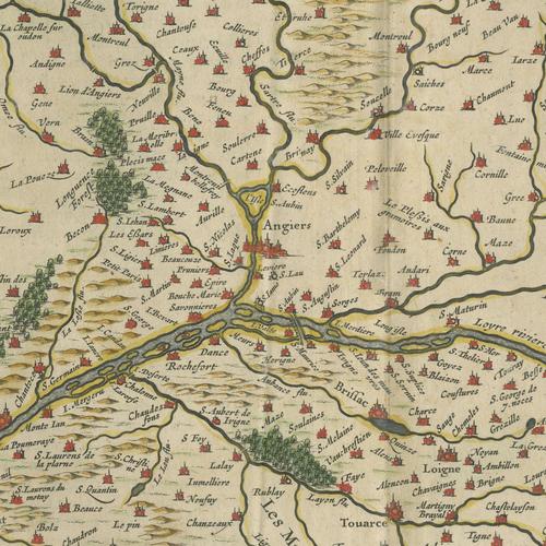 Antique Blaeu Map of Anjou, 1642 For Sale - Image 4 of 12