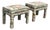 1980s Pair Upholstered Benches in Thibaut “Ting Yuan” For Sale