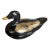 Vintage Indonesian Black Lacquered Duck Box With Gilded Accents For Sale