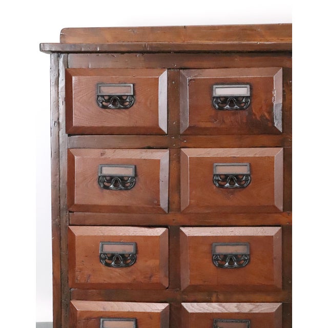 19th Century Pine & Black Walnut Apothecary Cabinet For Sale - Image 4 of 14