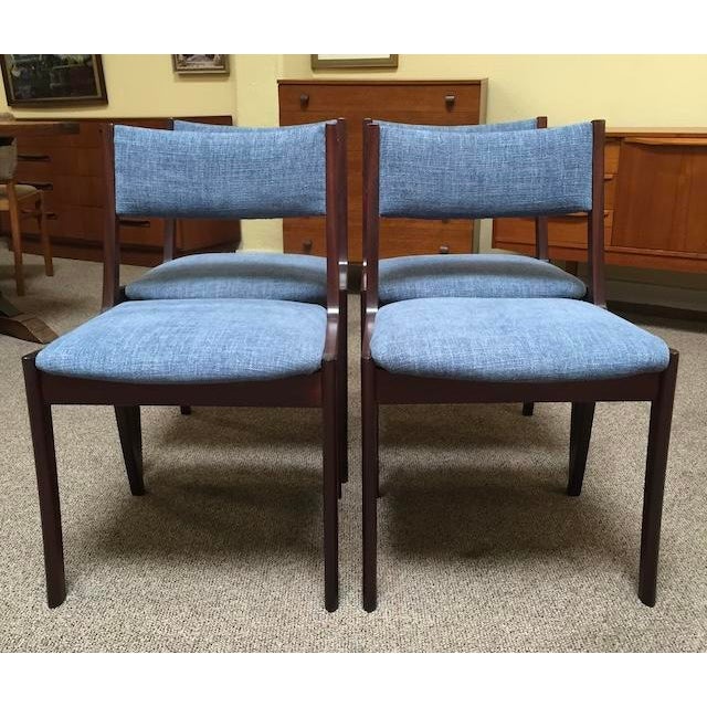 Mid 20th Century Set of Four Danish Modern Mahogany Framed Dining Chairs by Andels-Möbel-Magasinet, Denmark c.1960 For Sale - Image 5 of 9