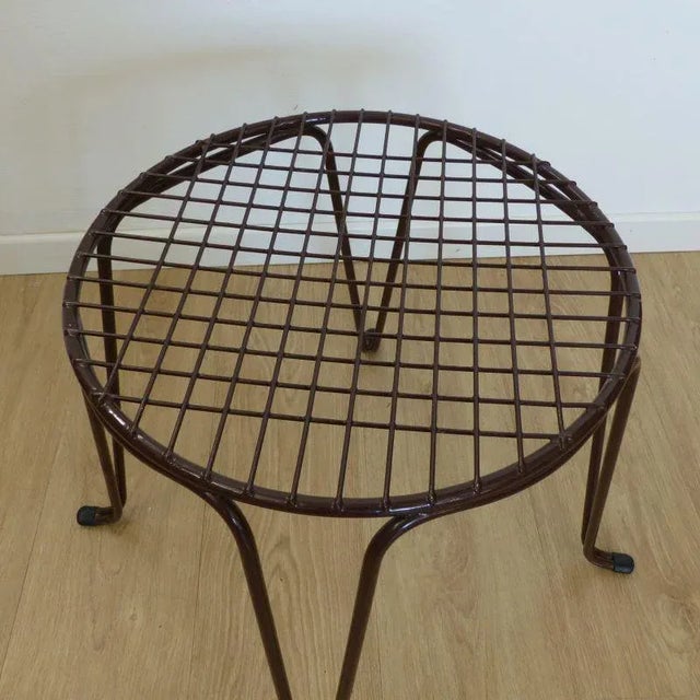 Mid-Century Modern Vintage Wire Mesh Stool, 1960s For Sale - Image 3 of 6