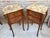 Antique Louis XV French Marquetry Marble Top Nightstands, Set of 2 For Sale - Image 3 of 17
