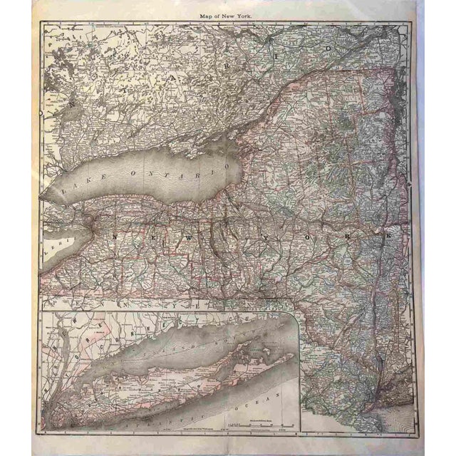 This remarkably preserved 32" x 20" antique map, titled "Map of New York," was published by G.W. Gray & Son, a prominent...