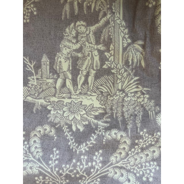 6 Yards of Pierre Frey Lavender Toile Fabric For Sale