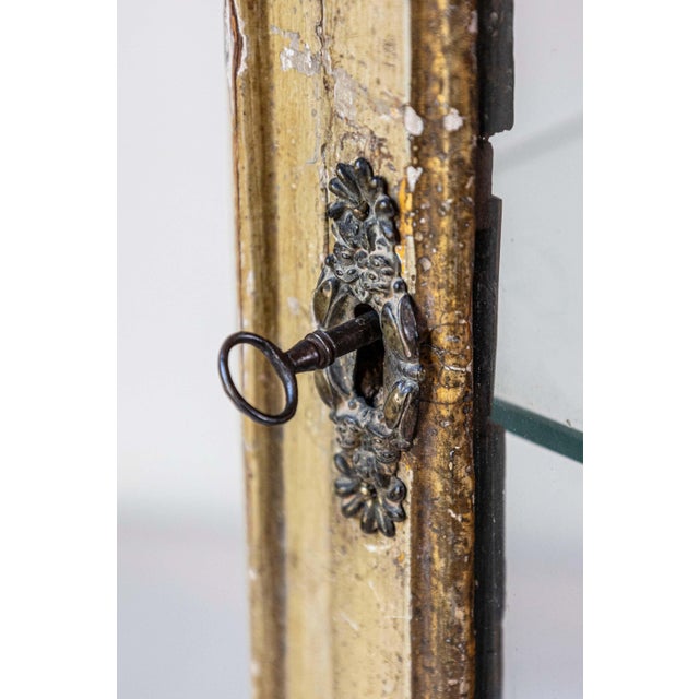 Petite 18th Century Venetian Painted Wood Rococo Vitrine with Carved Crest For Sale - Image 10 of 10