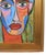 Colorful Picasso-style abstract portrait of a man on stretched artist canvas. Signed by the talented artist "Franccesca...