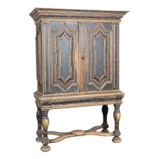 18th Century Black Baroque Swedish Cabinet For Sale