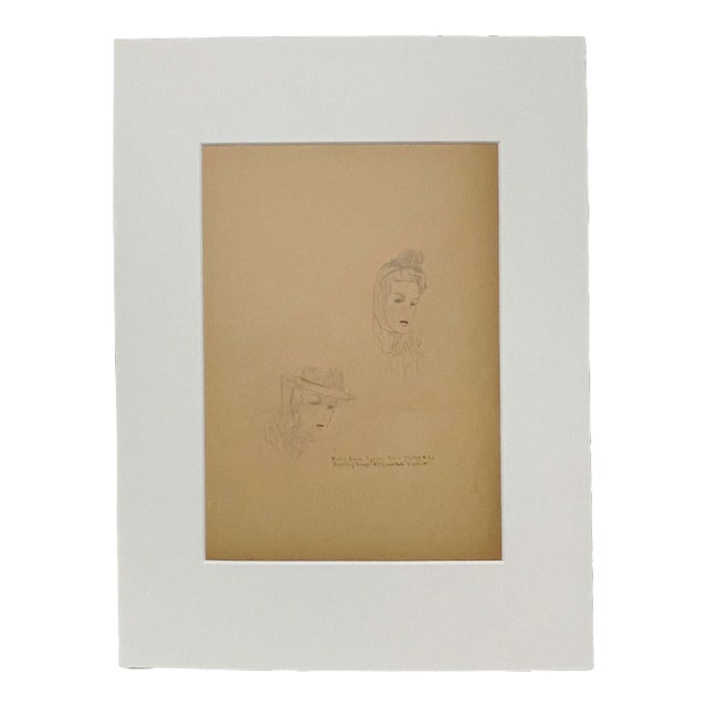Early 1940s Fashion Study of Two Women, Featuring Hats by Caron Pirie Scott & Co. For Sale